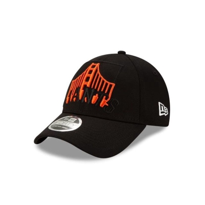 Black San Francisco Giants Hat - New Era MLB Logo Elements 9FORTY Adjustable Caps USA9370162